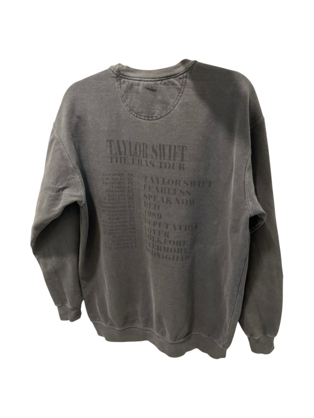 Taylor Swift Eras Tour Mineral Gray Crewneck Sweatshirt - Oversized Large - Picture 4 of 7